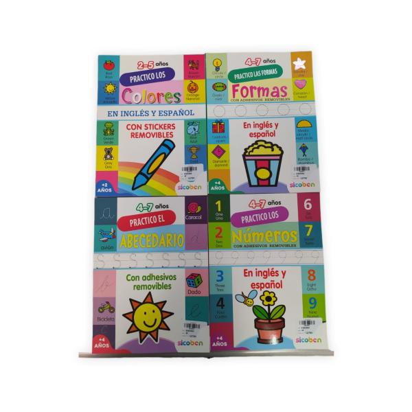 Libros para Practicar Formas,Abecedario,Numeros y Colores Surt/4 2a+