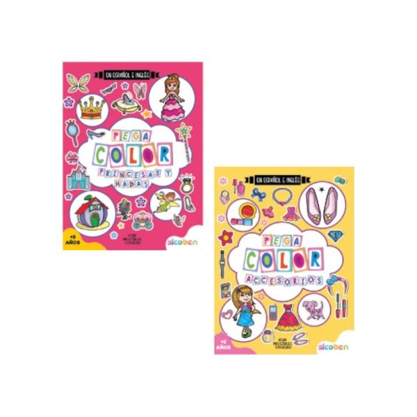 Libro Coleeción Girly Pega Color Inglés y Español Sut/2 3a+