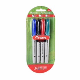 [NABL40224] Marcador Permanente Blister (Rojo-Verde-Azul-Negro)