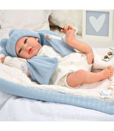 [AS98166] Bebé Real 40cm Arias Reborn Martin Azul C/Manta 6a+